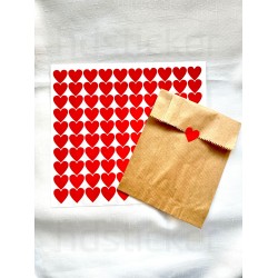 100 Adet 2 Cm Yapışkanlı Kalp Şekilli Kırmızı Sticker Etiket Hediye Paketleme Ambalaj Parti Okul P1