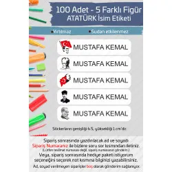 100 Adet Atatürk İsme Özel Okul Etiketi Kalem Defter Özel İsim Yazılabilen Sticker P1 100 Adet Atatürk İsme Özel Okul Etiketi Kalem Defter Özel İsim Yazılabilen Sticker P1