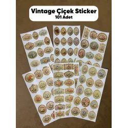 101 Adet Vintage Çiçek Temalı Sticker Seti Planner Ajanda Art Laptop Telefon Bullet Journal Etiket 101 Adet Vintage Çiçek Temalı Sticker Seti Planner Ajanda Art Laptop Telefon Bullet Journal Etiket