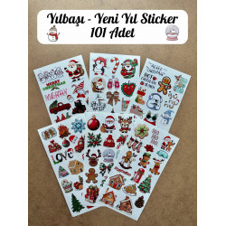 101 Adet Yılbaşı, Yeni Yıl Temalı Sticker Seti - Noel, Kardan Adam, Çam Ağacı, Hediye Paketi, Etiket 101 Adet Yılbaşı, Yeni Yıl Temalı Sticker Seti - Noel, Kardan Adam, Çam Ağacı, Hediye Paketi, Etiket