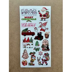 101 Adet Yılbaşı, Yeni Yıl Temalı Sticker Seti - Noel, Kardan Adam, Çam Ağacı, Hediye Paketi, Etiket