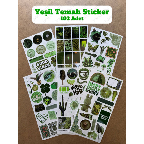 103 Adet Yeşil Temalı Sticker Seti Ajanda Planner Bullet Journal Sanat Art Green Etiket Çıkartma 103 Adet Yeşil Temalı Sticker Seti Ajanda Planner Bullet Journal Sanat Art Green Etiket Çıkartma