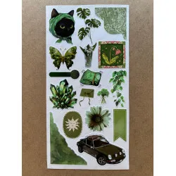 103 Adet Yeşil Temalı Sticker Seti Ajanda Planner Bullet Journal Sanat Art Green Etiket Çıkartma