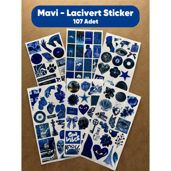 107 Adet Mavi Temalı Sticker Seti Ajanda Planner Bullet Journal Sanat Art Blue Etiket Çıkartma 107 Adet Mavi Temalı Sticker Seti Ajanda Planner Bullet Journal Sanat Art Blue Etiket Çıkartma