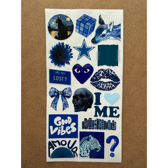 107 Adet Mavi Temalı Sticker Seti Ajanda Planner Bullet Journal Sanat Art Blue Etiket Çıkartma 107 Adet Mavi Temalı Sticker Seti Ajanda Planner Bullet Journal Sanat Art Blue Etiket Çıkartma