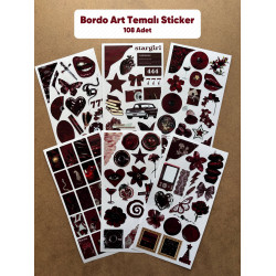 108 Adet Bordo Temalı Sticker Seti Ajanda Planner Bullet Journal Sanat Art Cherry Etiket Çıkartma 108 Adet Bordo Temalı Sticker Seti Ajanda Planner Bullet Journal Sanat Art Cherry Etiket Çıkartma