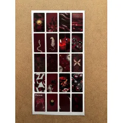 108 Adet Bordo Temalı Sticker Seti Ajanda Planner Bullet Journal Sanat Art Cherry Etiket Çıkartma