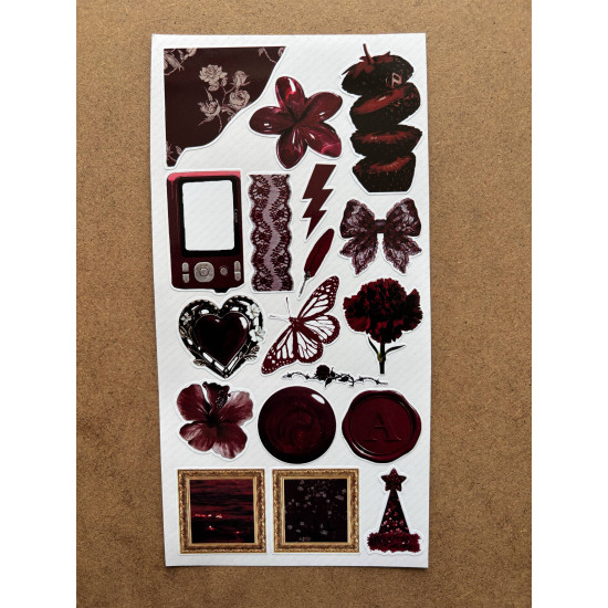 108 Adet Bordo Temalı Sticker Seti Ajanda Planner Bullet Journal Sanat Art Cherry Etiket Çıkartma 108 Adet Bordo Temalı Sticker Seti Ajanda Planner Bullet Journal Sanat Art Cherry Etiket Çıkartma