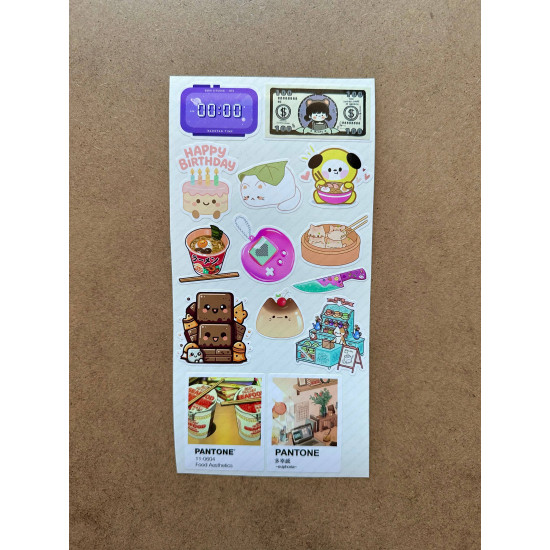 108 Adet Kawaii Sevimli Sticker Seti - Bullet Journal, Defter, Laptop Süsleme İçin Renkli Etiket Set