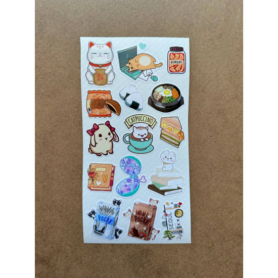 108 Adet Kawaii Sevimli Sticker Seti - Bullet Journal, Defter, Laptop Süsleme İçin Renkli Etiket Set