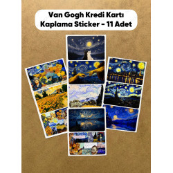 11 Adet Van Gogh Kredi Kartı Banka Akbil Ulaşım Öğrenci Kart Kaplama Etiket Sticker Çıkartma Seti