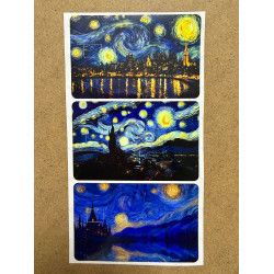 11 Adet Van Gogh Kredi Kartı Banka Akbil Ulaşım Öğrenci Kart Kaplama Etiket Sticker Çıkartma Seti
