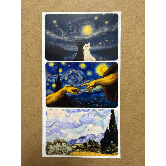 11 Adet Van Gogh Kredi Kartı Banka Akbil Ulaşım Öğrenci Kart Kaplama Etiket Sticker Çıkartma Seti