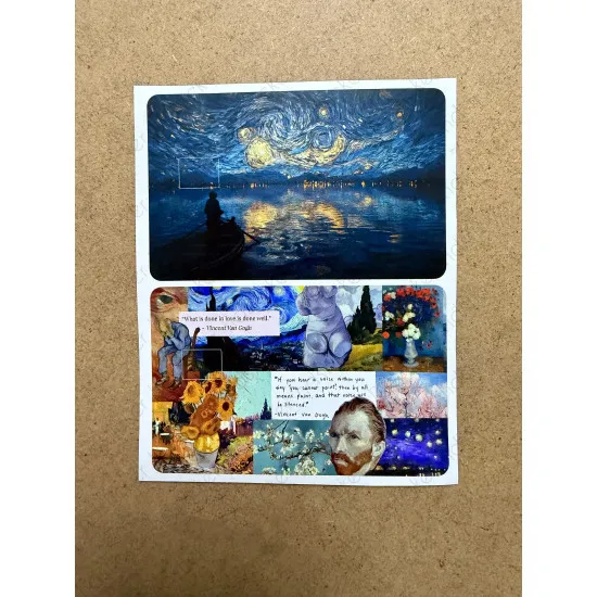 11 Adet Van Gogh Kredi Kartı Banka Akbil Ulaşım Öğrenci Kart Kaplama Etiket Sticker Çıkartma Seti
