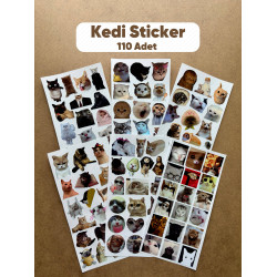 110 Adet Komik Kedi Temalı Sticker Seti Planner, Ajanda, Laptop Uyumlu Eğlenceli Kediler Mini Etiket 110 Adet Komik Kedi Temalı Sticker Seti Planner, Ajanda, Laptop Uyumlu Eğlenceli Kediler Mini Etiket