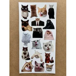 110 Adet Komik Kedi Temalı Sticker Seti Planner, Ajanda, Laptop Uyumlu Eğlenceli Kediler Mini Etiket