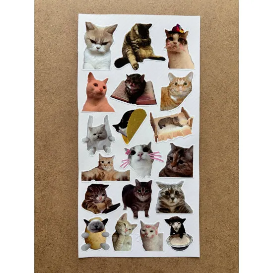 110 Adet Komik Kedi Temalı Sticker Seti Planner, Ajanda, Laptop Uyumlu Eğlenceli Kediler Mini Etiket 110 Adet Komik Kedi Temalı Sticker Seti Planner, Ajanda, Laptop Uyumlu Eğlenceli Kediler Mini Etiket