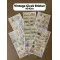 110 Adet Vintage Çiçek Temalı Sticker Seti Planner Ajanda Art Laptop Telefon Bullet Journal Etiket