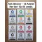 12 Adet Atık Sınıflandırma Sticker Seti - Plastik, Kağıt, Cam, Metal, Pil, Tıbbi ve Daha Fazlası