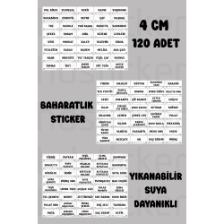 120 Adet Baharat Bakliyat Kuruyemiş Kavanoz Saklama Kabı Banyo Etiketi Sticker Düzenleyici Erzak P1