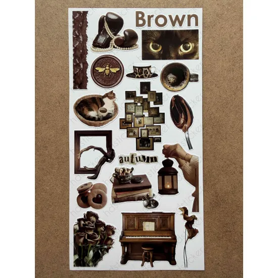 121 Adet Kahverengi Temalı Sticker Seti Ajanda Planner Vintage Retro Bullet Journal Sanat Art Brown Etiket Çıkartma 121 Adet Kahverengi Temalı Sticker Seti Ajanda Planner Vintage Retro Bullet Journal Sanat Art Brown Etiket Çıkartma