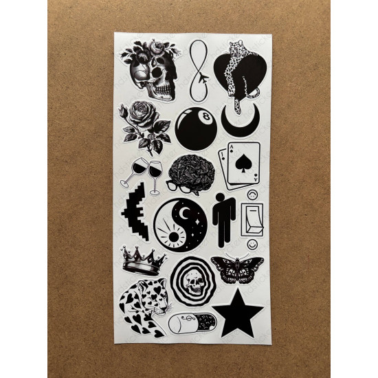 121 Adet Siyah Temalı Sticker Seti Ajanda Planner Bullet Journal Sanat Art Black Etiket Çıkartma 121 Adet Siyah Temalı Sticker Seti Ajanda Planner Bullet Journal Sanat Art Black Etiket Çıkartma