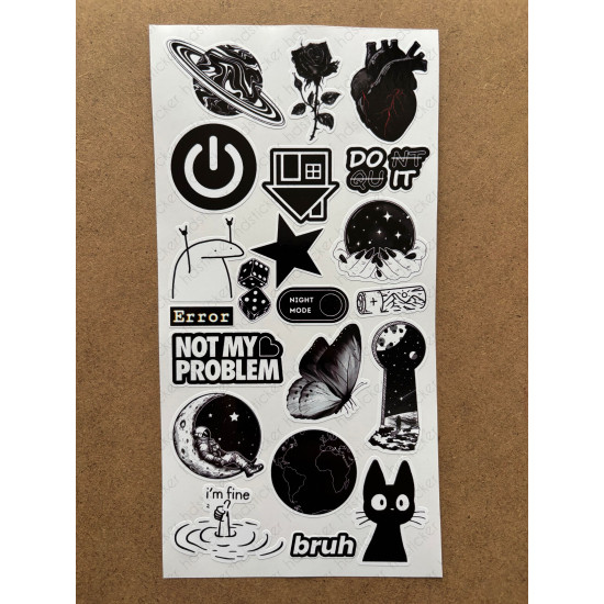 121 Adet Siyah Temalı Sticker Seti Ajanda Planner Bullet Journal Sanat Art Black Etiket Çıkartma 121 Adet Siyah Temalı Sticker Seti Ajanda Planner Bullet Journal Sanat Art Black Etiket Çıkartma