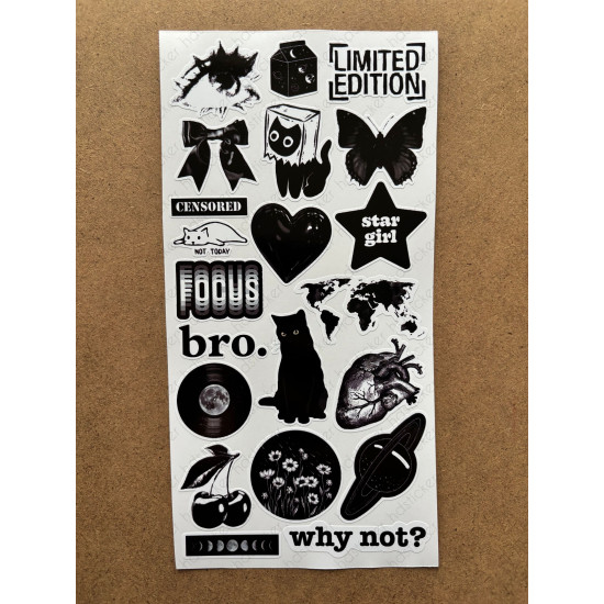 121 Adet Siyah Temalı Sticker Seti Ajanda Planner Bullet Journal Sanat Art Black Etiket Çıkartma 121 Adet Siyah Temalı Sticker Seti Ajanda Planner Bullet Journal Sanat Art Black Etiket Çıkartma