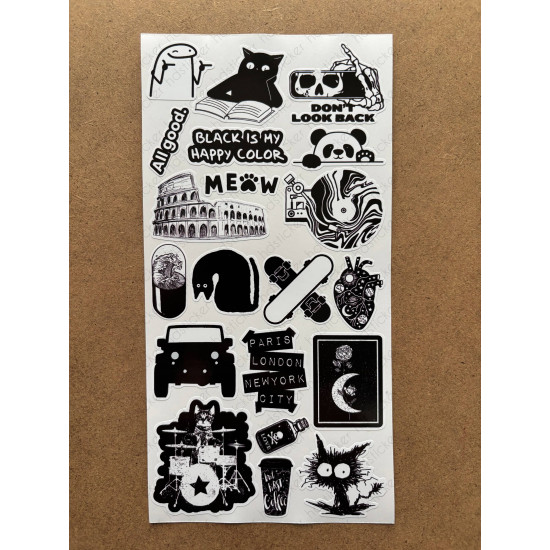 121 Adet Siyah Temalı Sticker Seti Ajanda Planner Bullet Journal Sanat Art Black Etiket Çıkartma 121 Adet Siyah Temalı Sticker Seti Ajanda Planner Bullet Journal Sanat Art Black Etiket Çıkartma