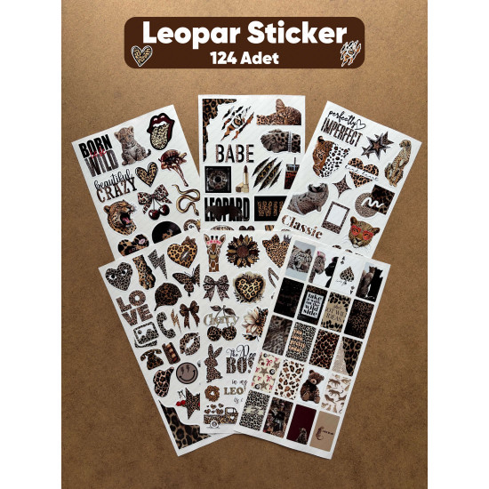 124 Adet Leopar Temalı Sticker Seti Ajanda Planner Bullet Journal Laptop Telefon Etiket Çıkartma 124 Adet Leopar Temalı Sticker Seti Ajanda Planner Bullet Journal Laptop Telefon Etiket Çıkartma