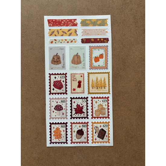 124 Adet Sonbahar Temalı Estetik Sticker Seti - Kahve, Yaprak, Balkabağı Bullet Journal Washi Etiket 124 Adet Sonbahar Temalı Estetik Sticker Seti - Kahve, Yaprak, Balkabağı Bullet Journal Washi Etiket
