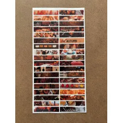 124 Adet Sonbahar Temalı Estetik Sticker Seti - Kahve, Yaprak, Balkabağı Bullet Journal Washi Etiket