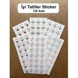126 Adet 3 cm İyi Tatiller Yapışkanlı Sticker Karne Öğretmen Etiketi Mezuniyet Hatırası Okul Hediye 126 Adet 3 cm İyi Tatiller Yapışkanlı Sticker Karne Öğretmen Etiketi Mezuniyet Hatırası Okul Hediye
