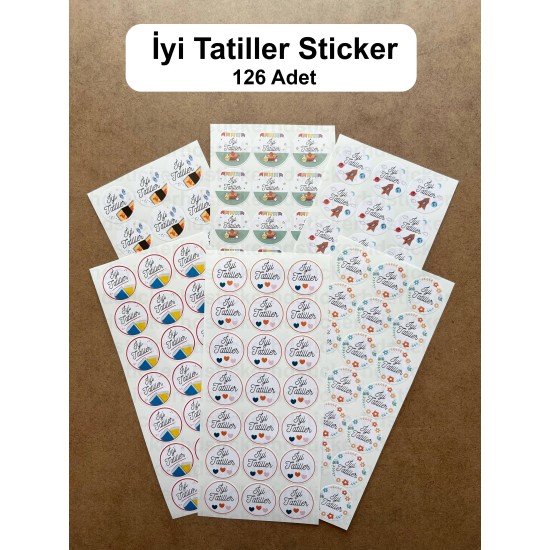 126 Adet 3 cm İyi Tatiller Yapışkanlı Sticker Karne Öğretmen Etiketi Mezuniyet Hatırası Okul Hediye 126 Adet 3 cm İyi Tatiller Yapışkanlı Sticker Karne Öğretmen Etiketi Mezuniyet Hatırası Okul Hediye