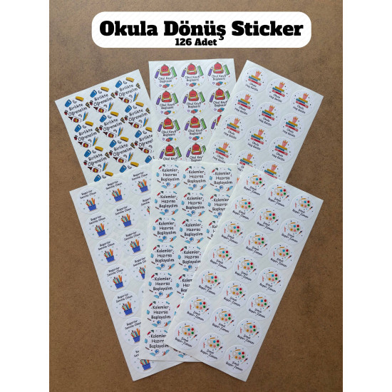 126 Adet 3 cm Okula Dönüş Sticker - Okula Başlangıç, Öğretmen Etiket, Hediye, Motivasyon, Başarılar 126 Adet 3 cm Okula Dönüş Sticker - Okula Başlangıç, Öğretmen Etiket, Hediye, Motivasyon, Başarılar