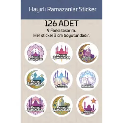 126 Adet Hayırlı Ramazanlar Ramazan Süsleme Paketleme Ambalaj Temalı Sticker Seti Etiket 3 CM P5 126 Adet Hayırlı Ramazanlar Ramazan Süsleme Paketleme Ambalaj Temalı Sticker Seti Etiket 3 CM P5