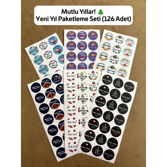 126 Adet Mutlu Yıllar Yeni Yıl Yılbaşı Sticker Etiket Seti Hediye Paketleme Ambalaj Süsleme P9 126 Adet Mutlu Yıllar Yeni Yıl Yılbaşı Sticker Etiket Seti Hediye Paketleme Ambalaj Süsleme P9