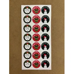 126 Adet Mutlu Yıllar Yılbaşı Temalı Yeni Yıl Sticker Etiket Hediye Paketleme Ambalaj Süsleme P2