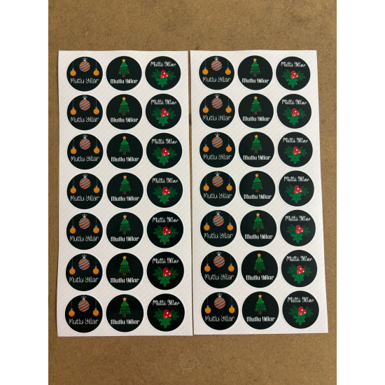 126 Adet Mutlu Yıllar Yılbaşı Yeni Yıl Sticker Etiket Hediye Paketleme Ambalaj Süsleme Seti P6 126 Adet Mutlu Yıllar Yılbaşı Yeni Yıl Sticker Etiket Hediye Paketleme Ambalaj Süsleme Seti P6