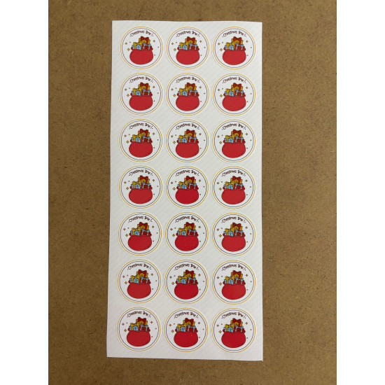 126 Adet Yılbaşı Yeni Yıl Hediye Paketleme Sticker Etiket Seti Mutlu Yıllar Ambalaj Süsleme P3