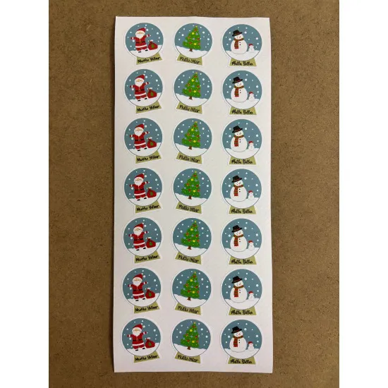 126 Adet Yılbaşı Yeni Yıl Mutlu Yıllar Sticker Etiket Hediye Paketleme Ambalaj Süsleme Dekor P10