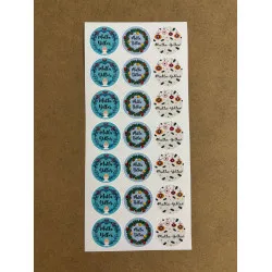 126 Adet Yılbaşı Yeni Yıl Mutlu Yıllar Sticker Etiket Seti Hediye Paketleme Ambalaj Süsleme P1