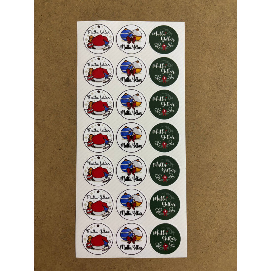 126 Adet Yılbaşı Yeni Yıl Mutlu Yıllar Temalı Sticker Etiket Hediye Paketleme Ambalaj Süsleme P7