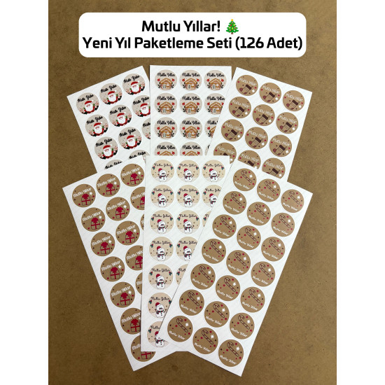 126 Adet Yılbaşı Yeni Yıl Sticker Etiket Seti Mutlu Yıllar Hediye Paketleme Ambalaj Süsleme P5 126 Adet Yılbaşı Yeni Yıl Sticker Etiket Seti Mutlu Yıllar Hediye Paketleme Ambalaj Süsleme P5