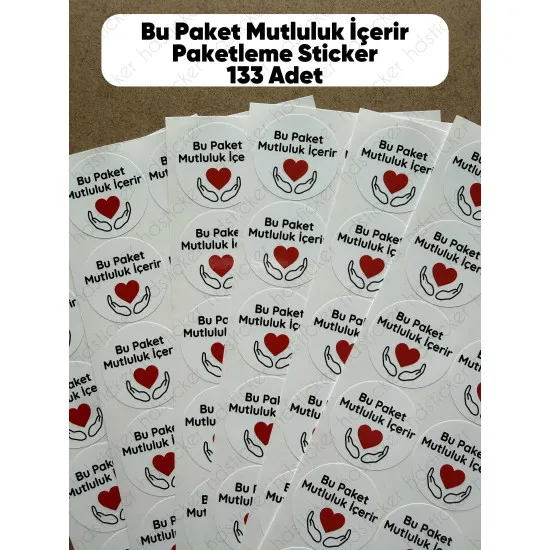 133 Adet Bu Paket Mutluluk İçerir Teşekkür Etiketi Hediye Paketleme Sticker Yapışkanlı Çıkartma 133 Adet Bu Paket Mutluluk İçerir Teşekkür Etiketi Hediye Paketleme Sticker Yapışkanlı Çıkartma