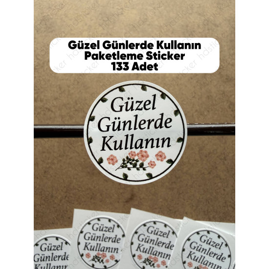 133 Adet Güzel Günlerde Kullanın Teşekkür Etiketi Hediye Paketleme Sticker Yapışkanlı Çıkartma