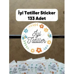 133 Adet İyi Tatiller Yapışkanlı Sticker Karne Öğretmen Etiketi Okul Hediye Başarı Ödül Çıkartma