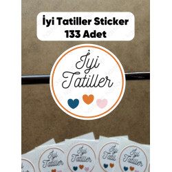 133 Adet İyi Tatiller Yapışkanlı Sticker Karne Öğretmen Etiketi Okul Hediye Motivasyon Çıkartma