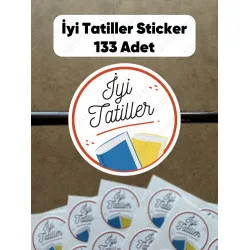 133 Adet İyi Tatiller Yapışkanlı Sticker Karne Öğretmen Etiketi Okul Hediye Öğrenci Çıkartması