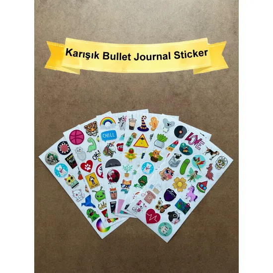 133 Adet Karışık Temalı Sticker Seti - Bullet Journal, Ajanda, Defter, Laptop Çıkartma